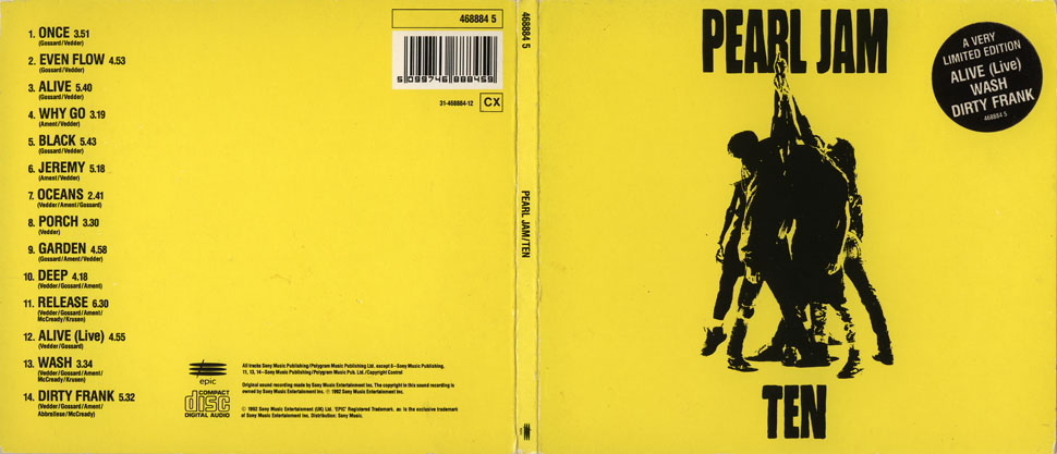 Pearl Jam - Ten - 5'' CD - Digipak - UK - CD Album - www